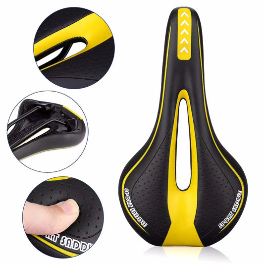 Yellow Padded Bicycle Saddle