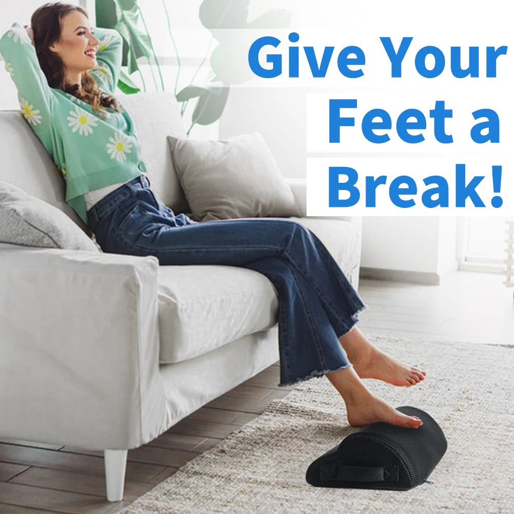 Black Memory Foam Under Desk Footrest