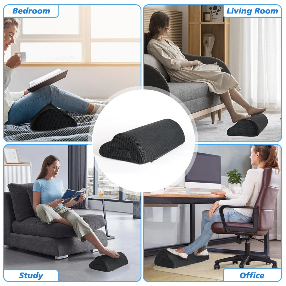 Black Memory Foam Under Desk Footrest