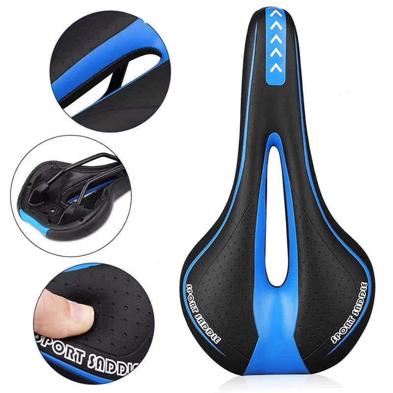 Blue Padded Bicycle Saddle
