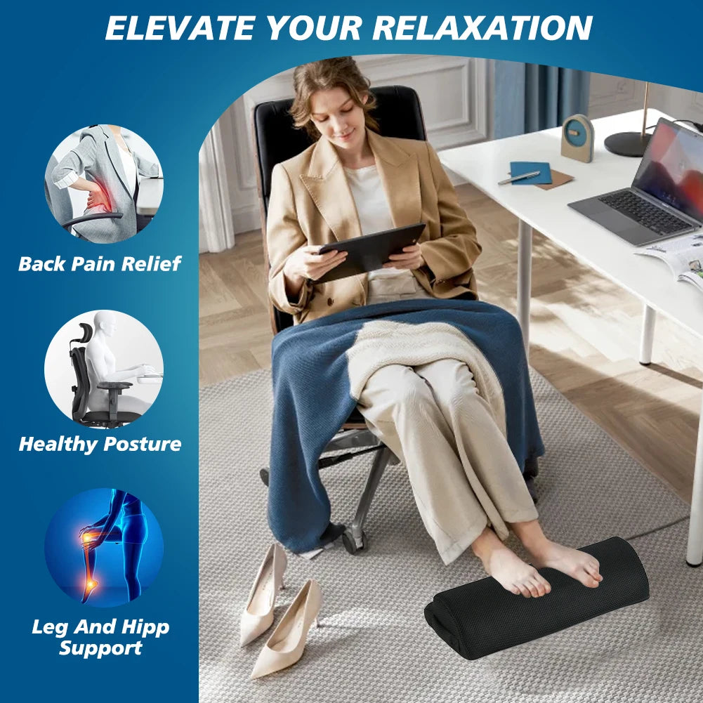 Black Memory Foam Under Desk Footrest