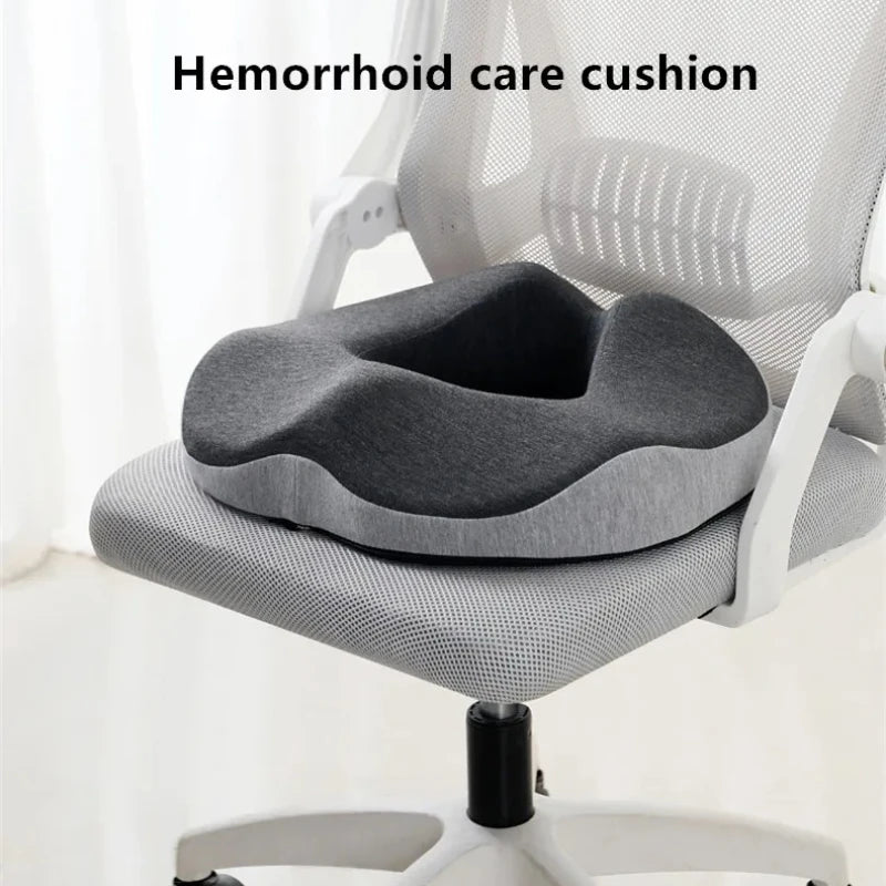 Dark Grey Contrast Memory Foam Donut Seat Cushion