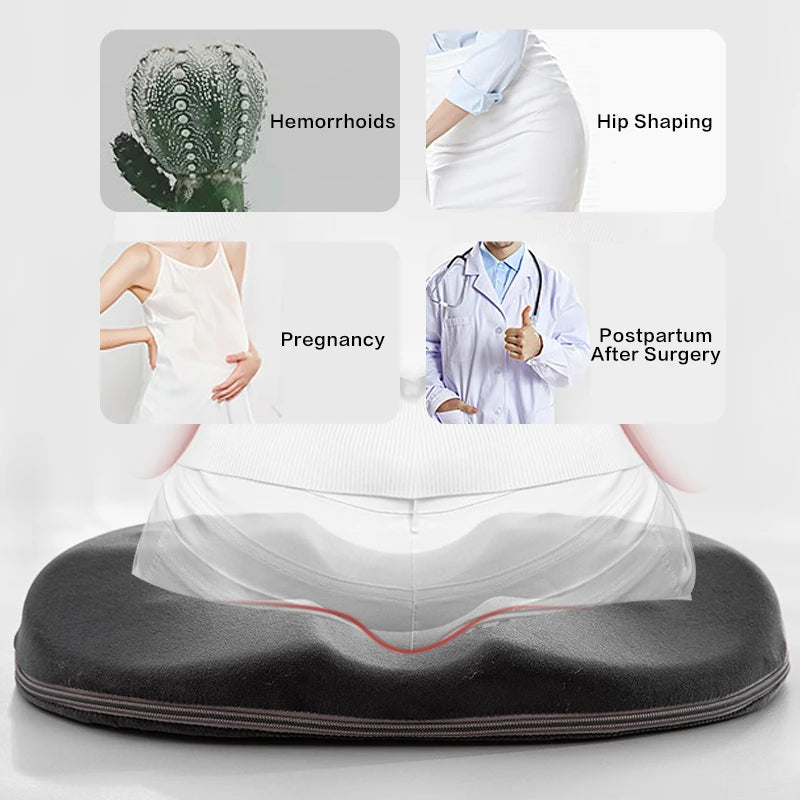 Black Memory Foam Donut Seat Cushion