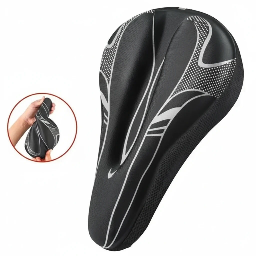 Grey Padded Bicycle Saddle Cover