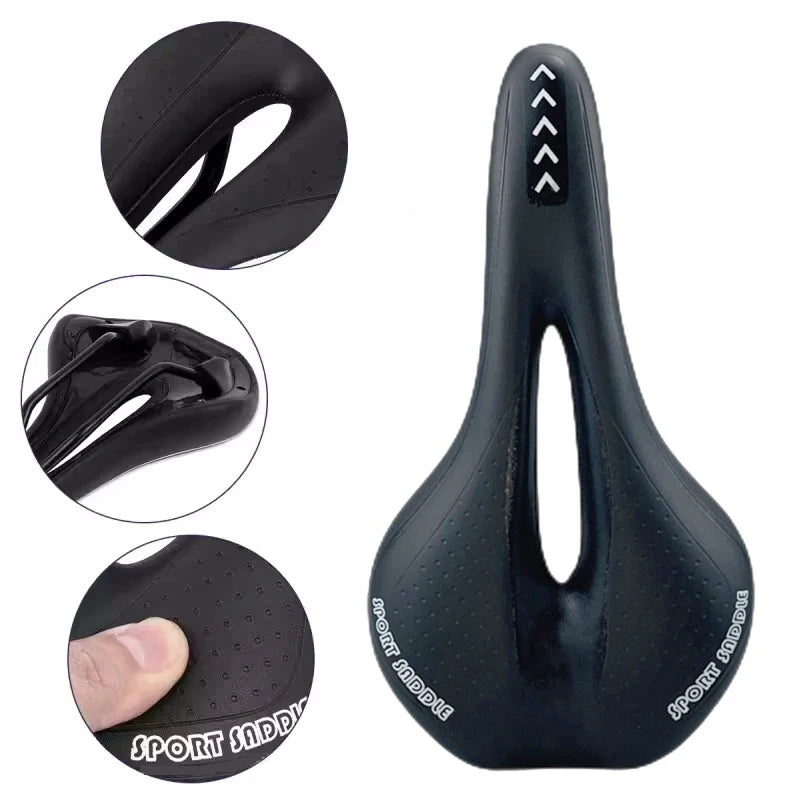 Black Padded Bicycle Saddle