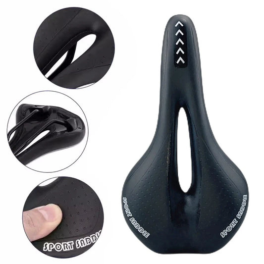 Black Padded Bicycle Saddle
