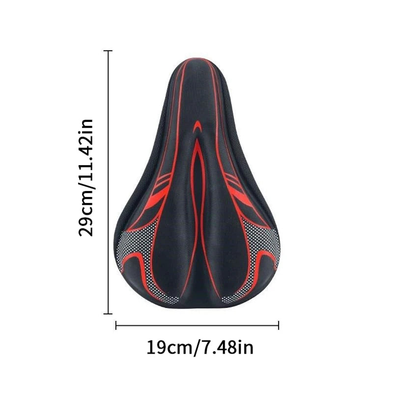 Dimensions of the red padded bicycle saddle cover